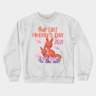 Floral Matching Our First Mother's Day Kangaroo outfit Crewneck Sweatshirt